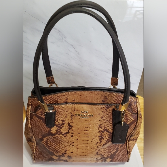Coach Minetta Python Embossed Satchel Crossbody - Picture 4 of 16